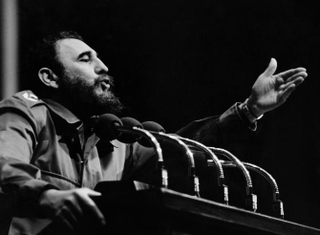 (FILES) Cuban Prime Secretary of the Cuban Communist party and President of the State Council Fidel Castro addresses crowd in the 1970s in Havana. Castro resigned on February 19, 2008 as president and commander in chief of Cuba in a message published in the online version of the official daily Granma. "I neither will aspire to nor will I accept -- I repeat -- I neither will aspire to nor will I accept, the position of president of the council of state and commander in chief," wrote the Cuban leader, who had been in power for almost 50 years.